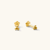 Triple Ball Flat Back Stud Earring