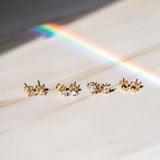 Triple CZ Stud Earrings