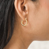 Vintage Floral Hoop Earrings