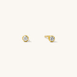 Soie CZ Bezel Stud Earrings