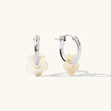 Flower Pearl Hoop Earrings