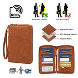 Multi-Functional RFID Blocking Passport Bag Travel Document Holder