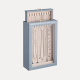 2-Layer Necklace Organizer Box with Clear Lid
