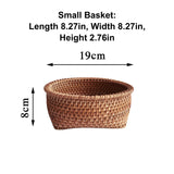 Wicker Fruit Bowl, Fruits Basket Storage Rattan Woven Basket for Serving, Wood Serving Tray, Vegetable Bread Storage Bin, Housewarming Gift Zoetangle