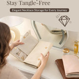 Leather Foldable Roll Up Jewelry Storage Bag
