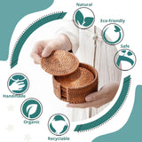 Rattan Coasters with Holder - Set of 6