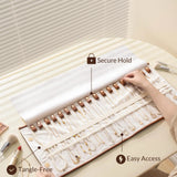 Leather Foldable Roll Up Jewelry Storage Bag