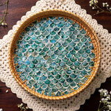 Rattan Tray with Mother of Pearl Inlay • Decorative Round Serving Tray • 30cm or 35cm • Handmade Boho Home Decor • Beach Themed Natural Home