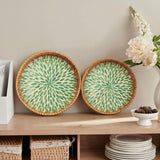 Mother-of-Pearl Rattan Tray