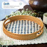 Mother-of-Pearl Rattan Tray