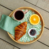 Mother-of-Pearl Rattan Tray