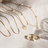 Flower Pearl Hoop Earrings