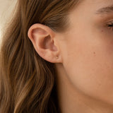 Triple Ball Flat Back Stud Earring - 14k Solid Gold