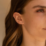Sapphire Marquise Flat Back Stud Earring