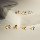 Sapphire Marquise Flat Back Stud Earring