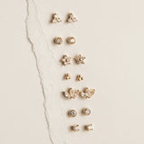 Triple Ball Flat Back Stud Earring - 14k Solid Gold