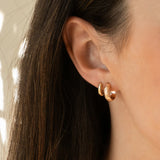 Thick Flower Hoop Earrings