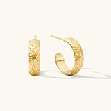 Thick Flower Hoop Earrings