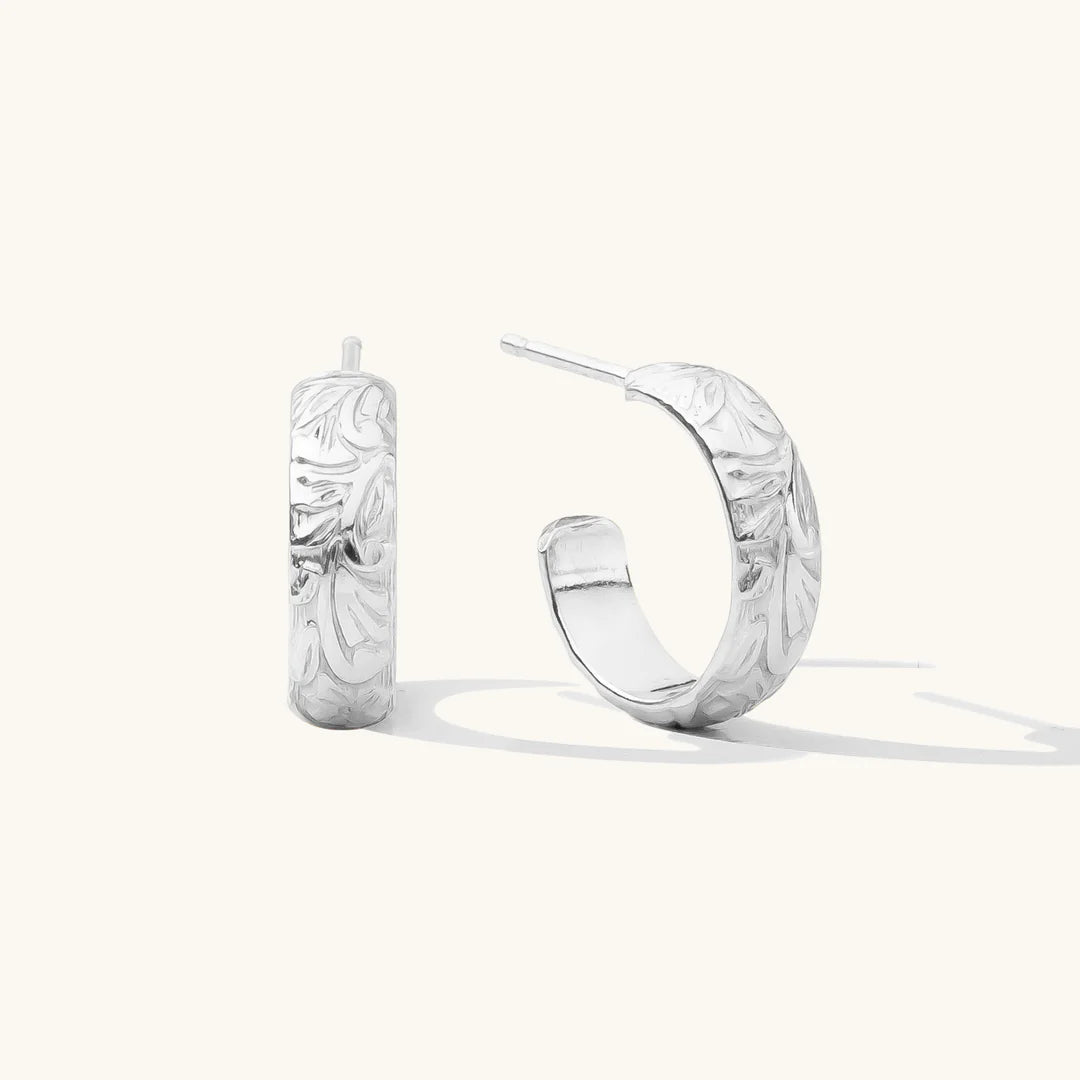 Thick Flower Hoop Earrings