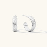 Thick Flower Hoop Earrings